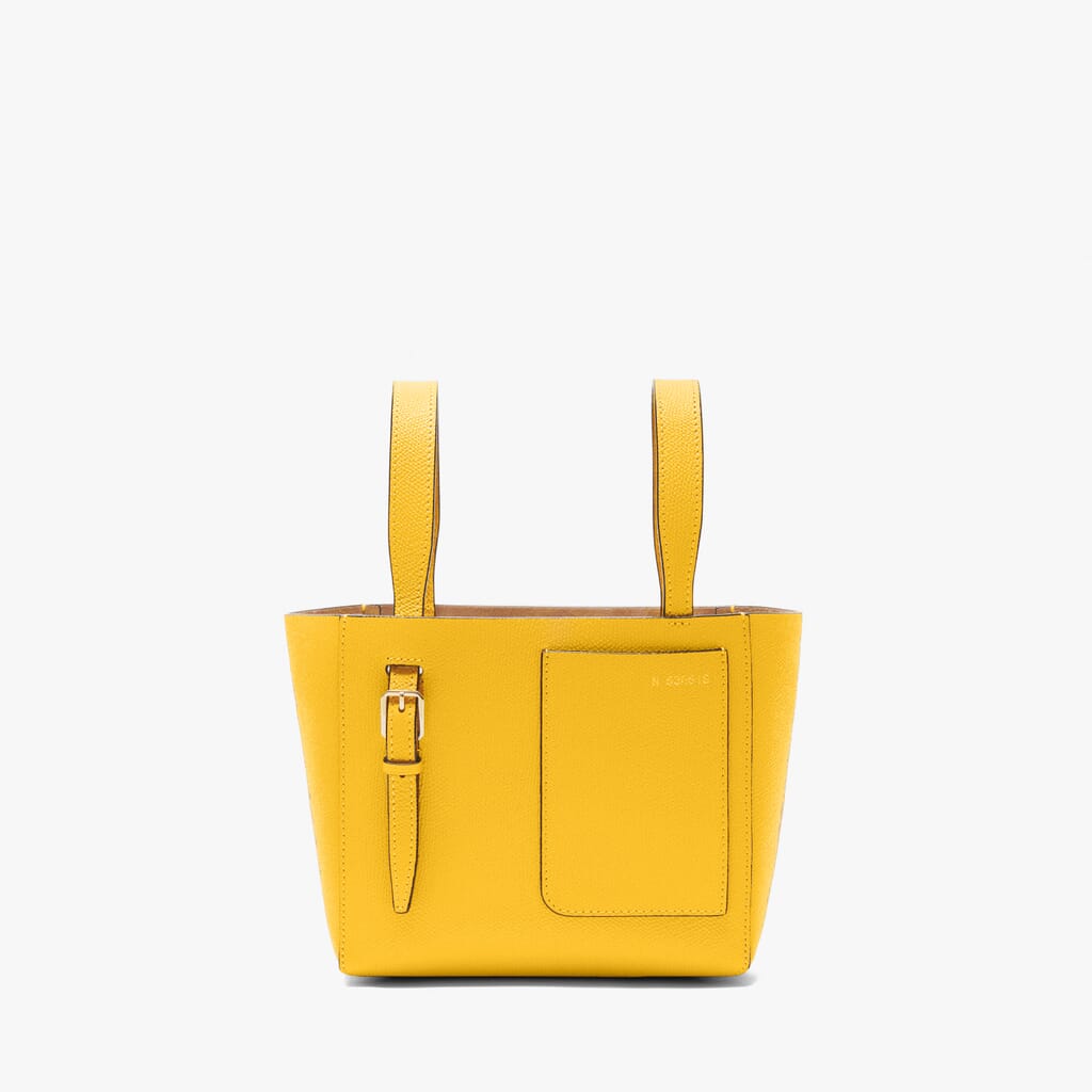 Women's Yellow Leather Bucket Micro bag