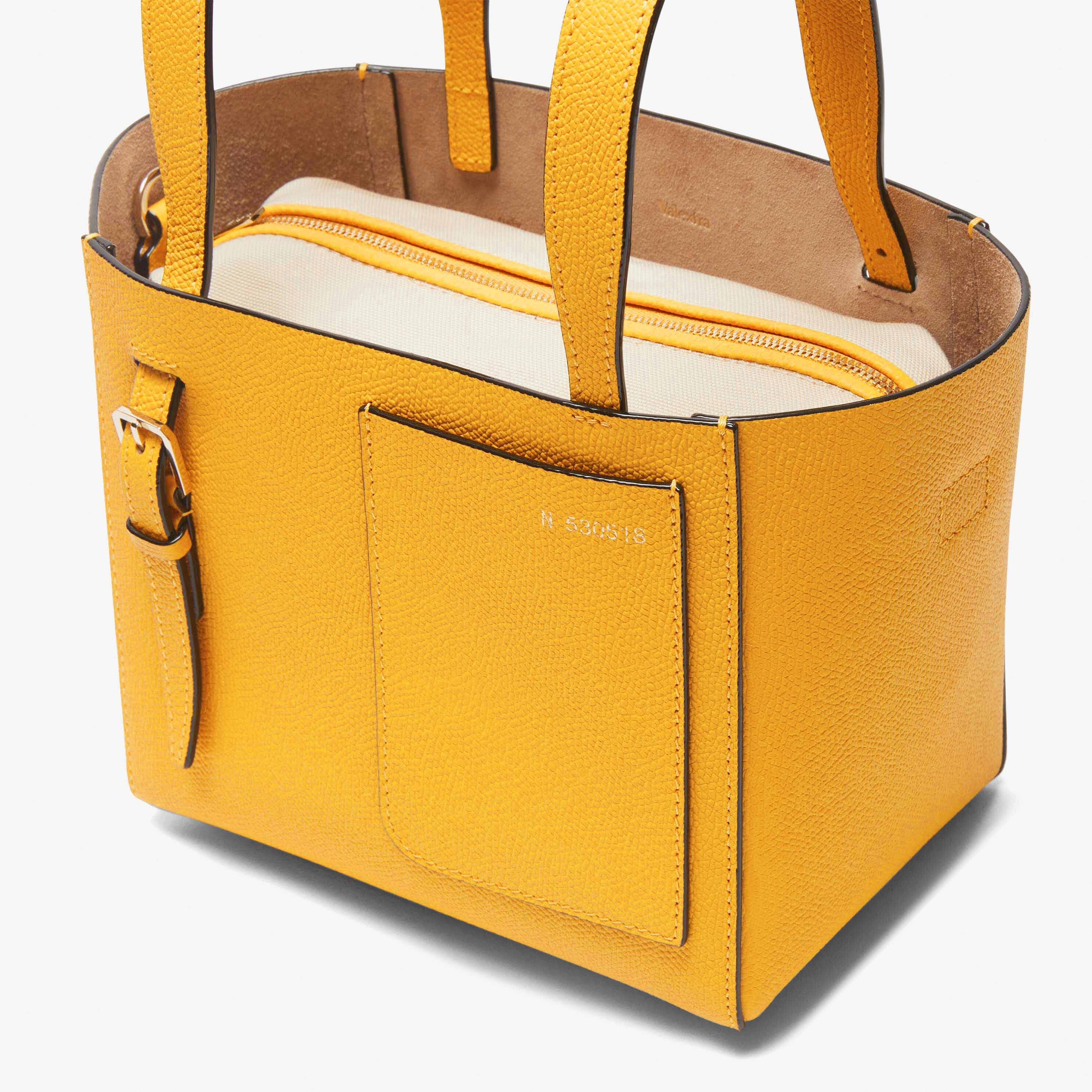 Soft Bucket Micro Bag - Yellow Sun - Vitello VS - Valextra - 2