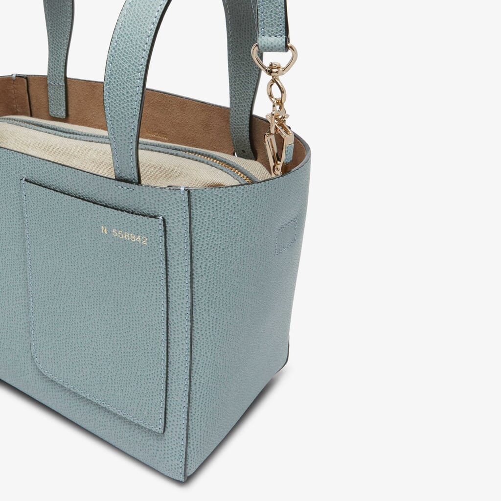 Soft Bucket micro bag - Smokey Blue - Vitello VS - Valextra - 3