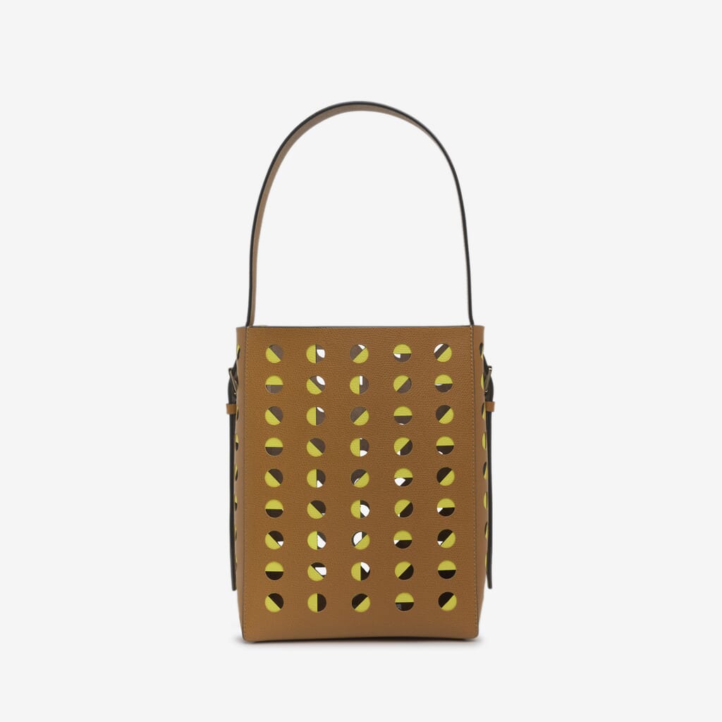SMALL SATCHEL SOFT BAG SCHEGGI DRILLING CALF LEATHER VS LIGHT GOLD,MHJL,gallery image number 2