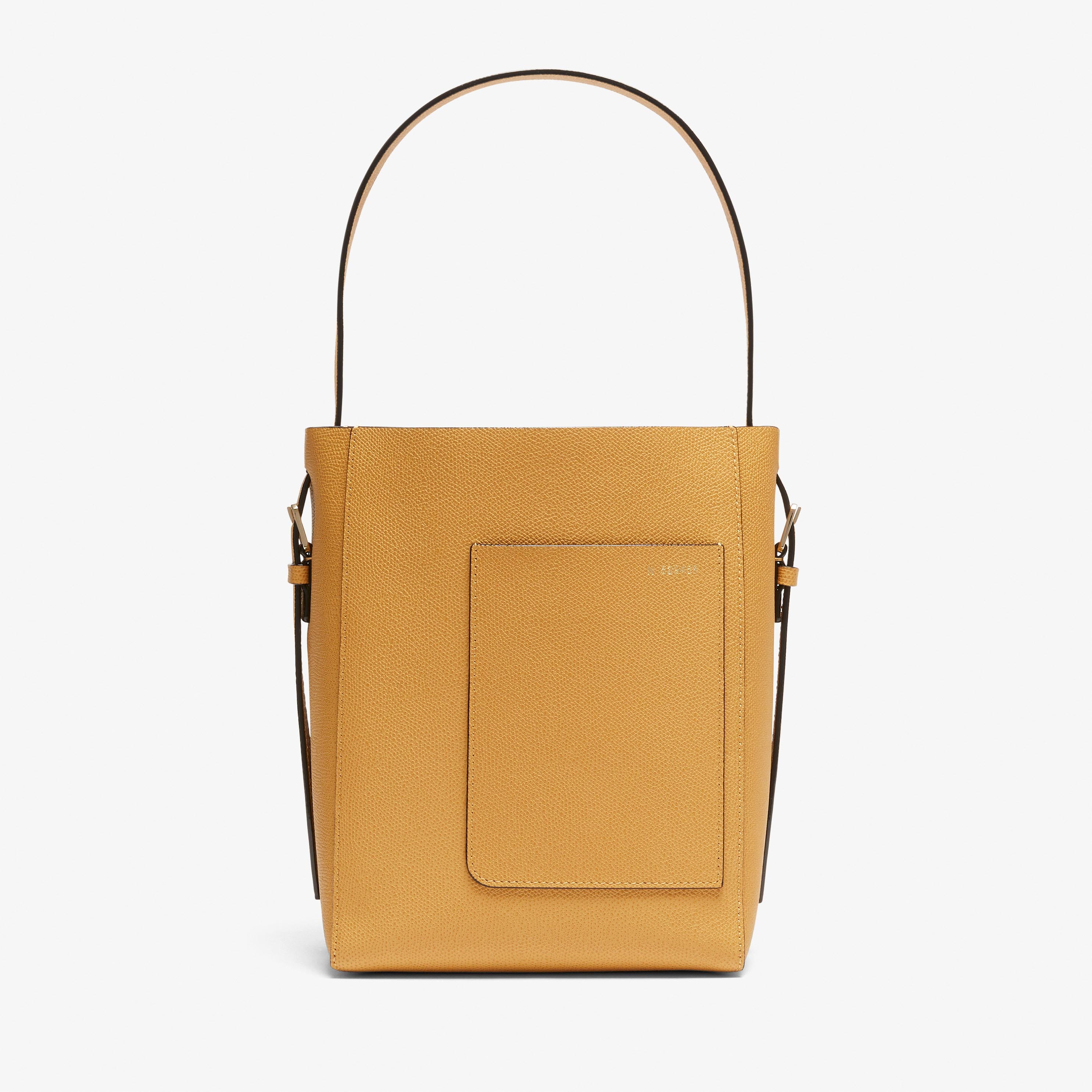 Soft Bucket Mini Bag - Amber Yellow - Vitello VS - Valextra - 1