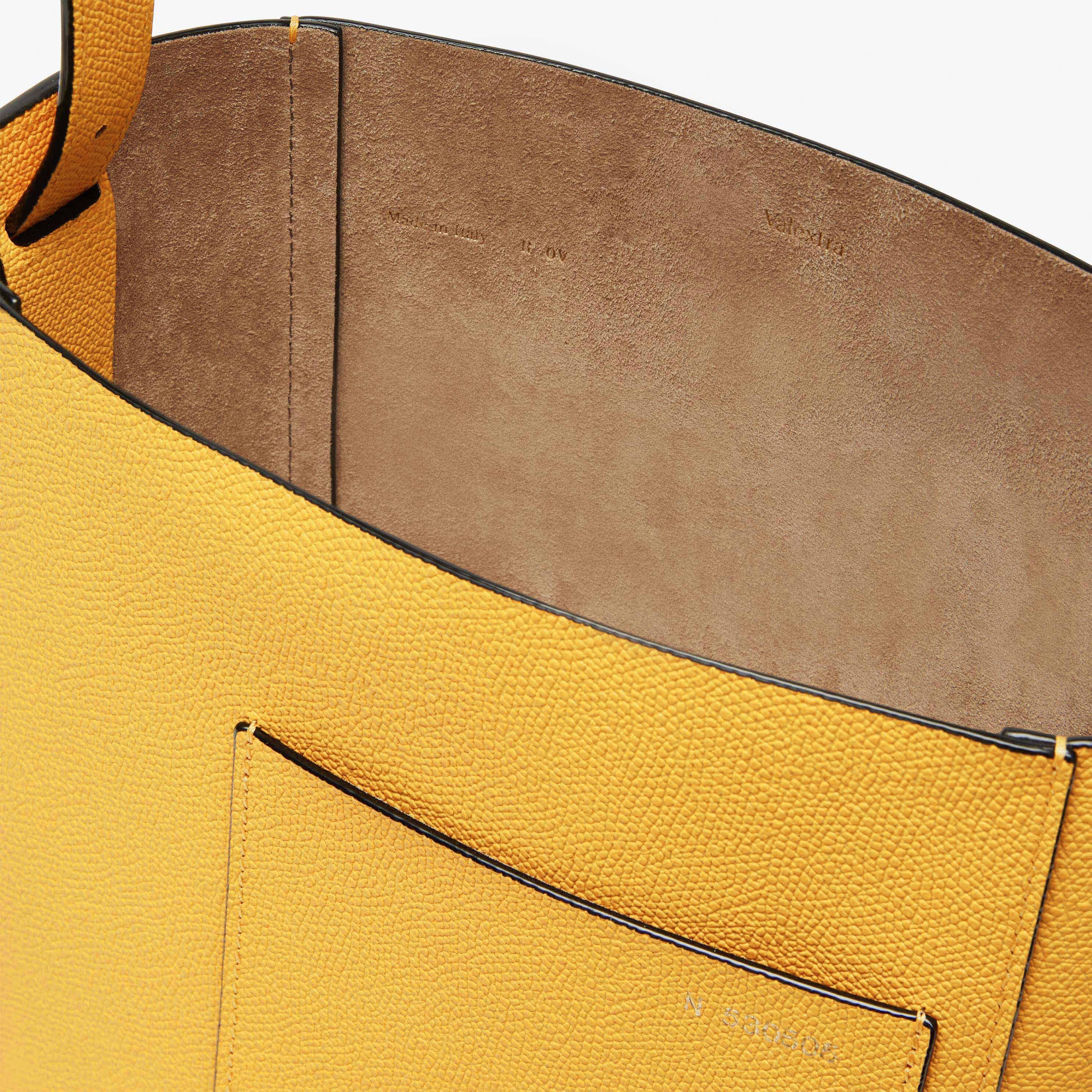 Soft Bucket Mini Bag - Yellow Sun - Vitello VS - Valextra - 4