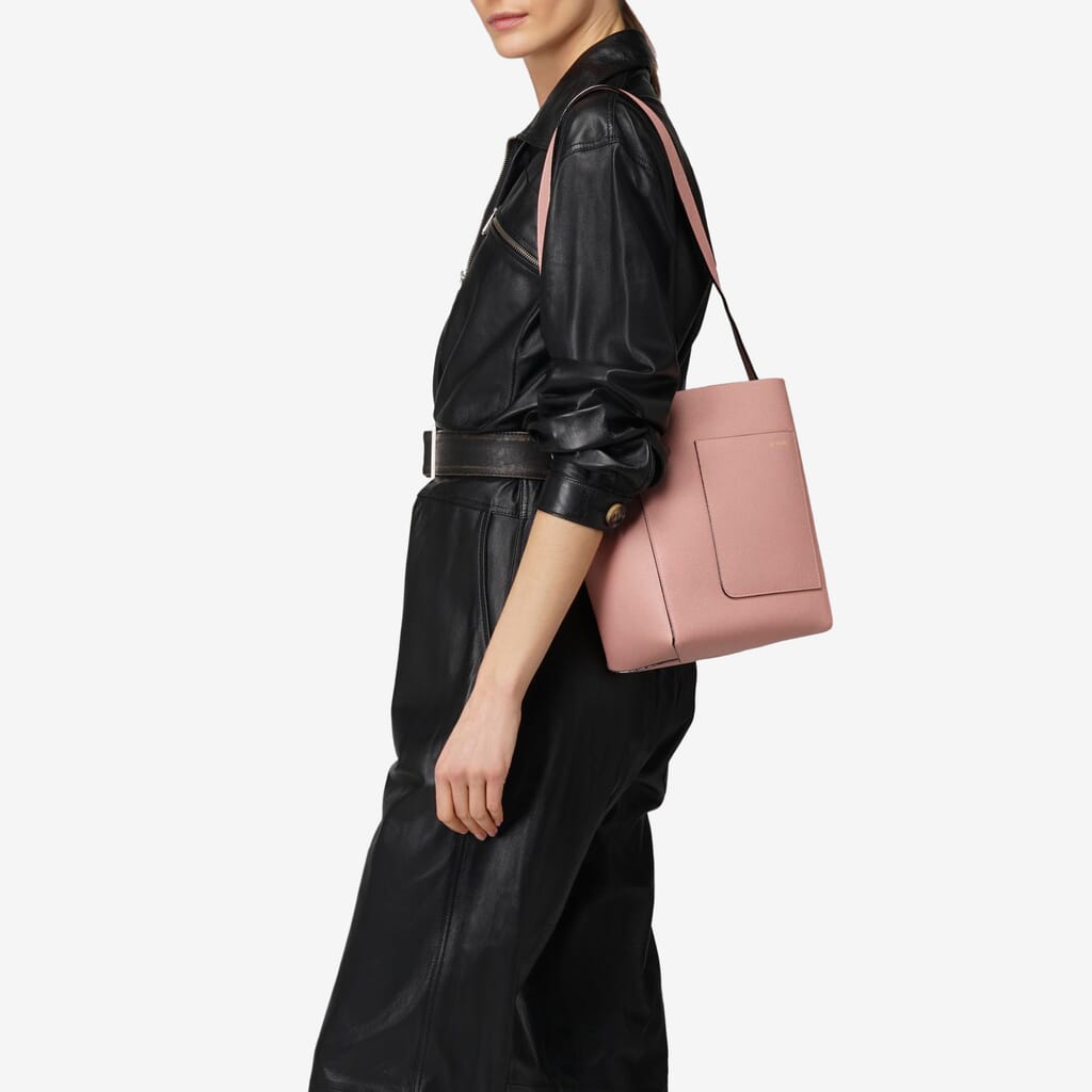 SMALL SATCHEL SOFT BAG CALF LEATHER VS LIGHT GOLD,PP,gallery image number 4