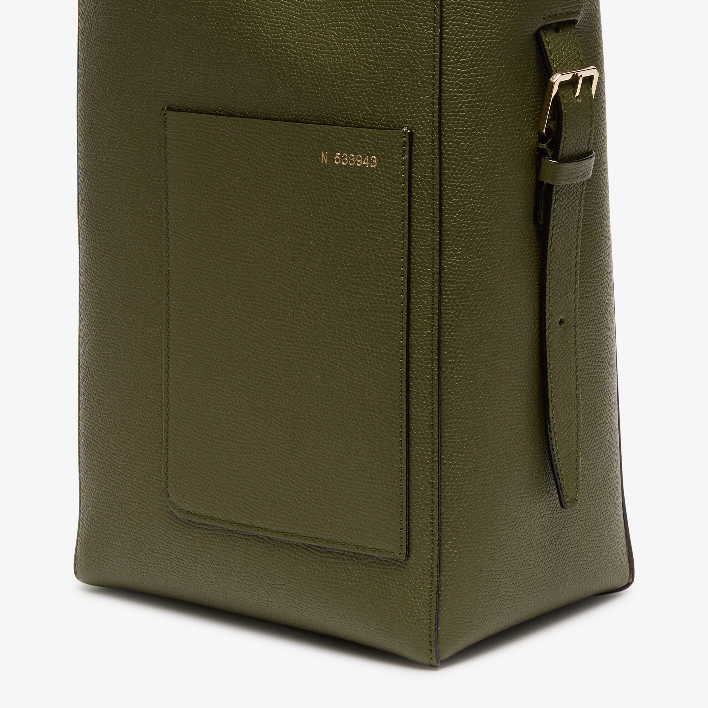 Soft Bucket Mini Bag - Military Green - Vitello VS - Valextra - 2