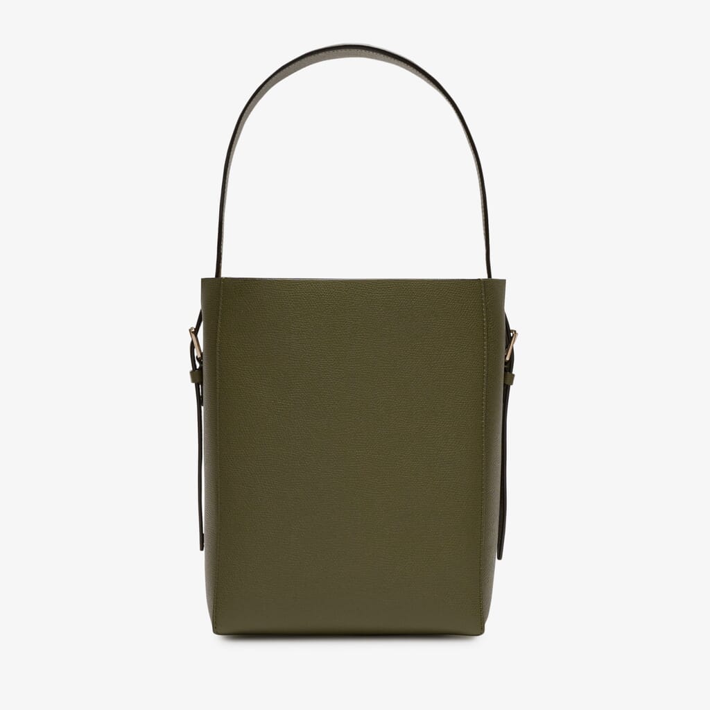 Soft Bucket Mini Bag - Military Green - Vitello VS - Valextra - 5