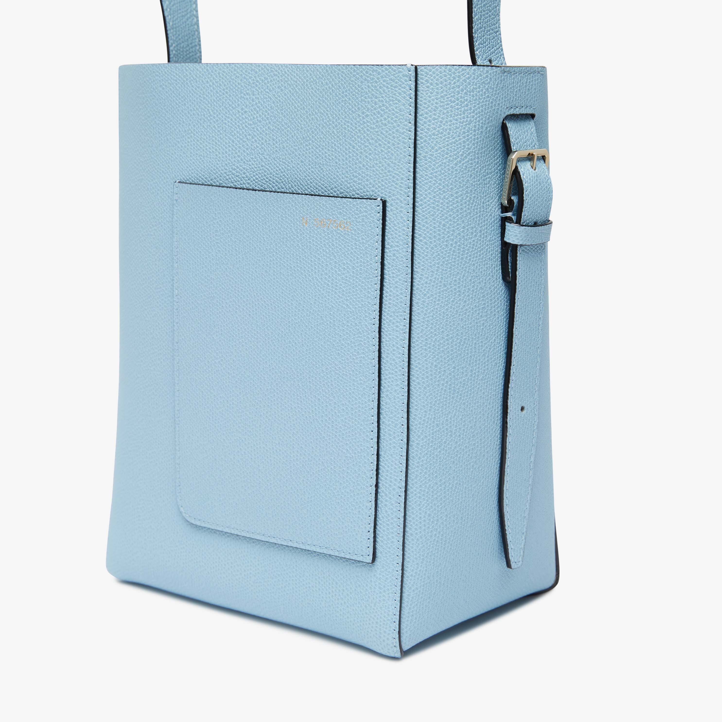 Soft Bucket Mini Bag - Cerulean Blue - Vitello VS - Valextra - 3