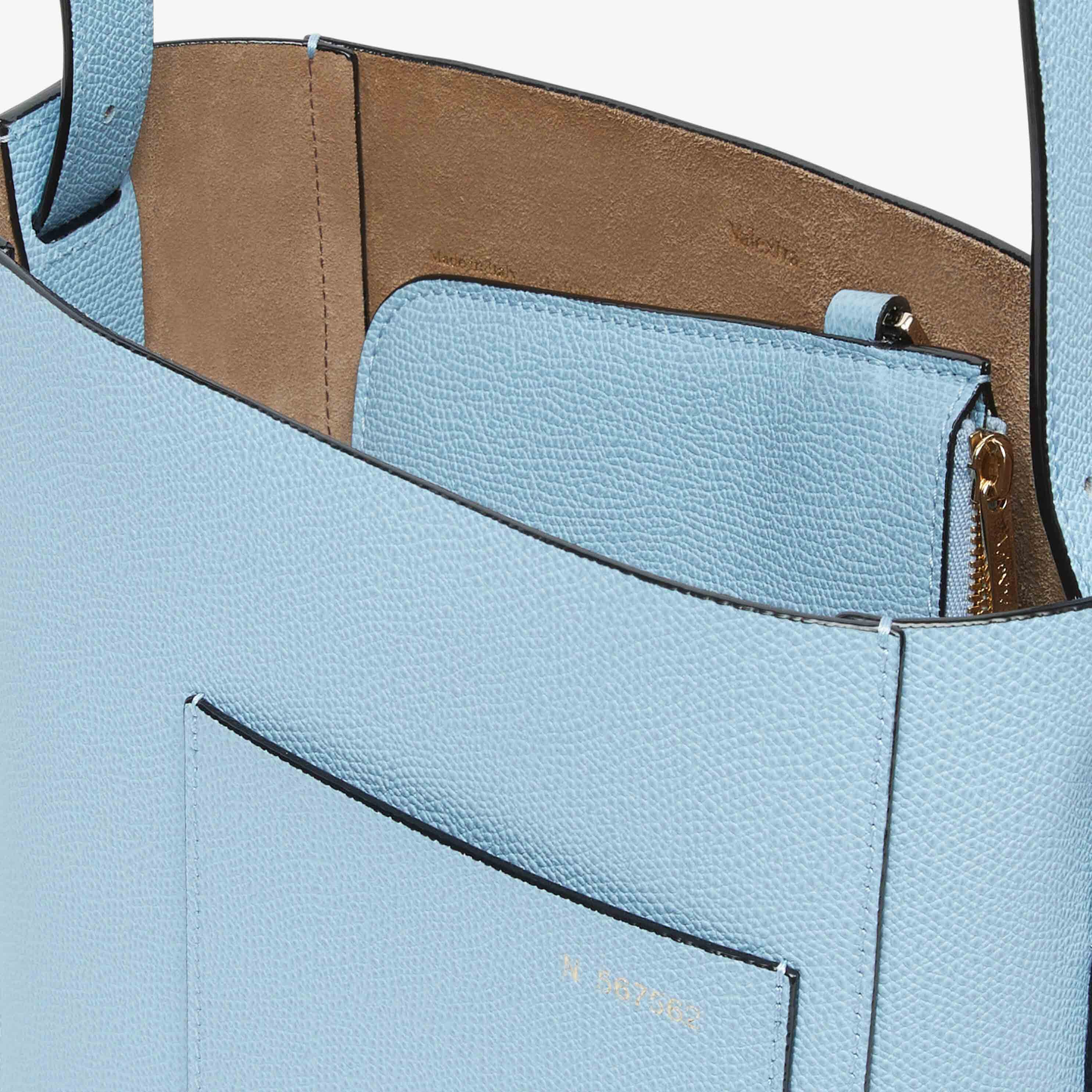 Soft Bucket Mini Bag - Cerulean Blue - Vitello VS - Valextra - 5