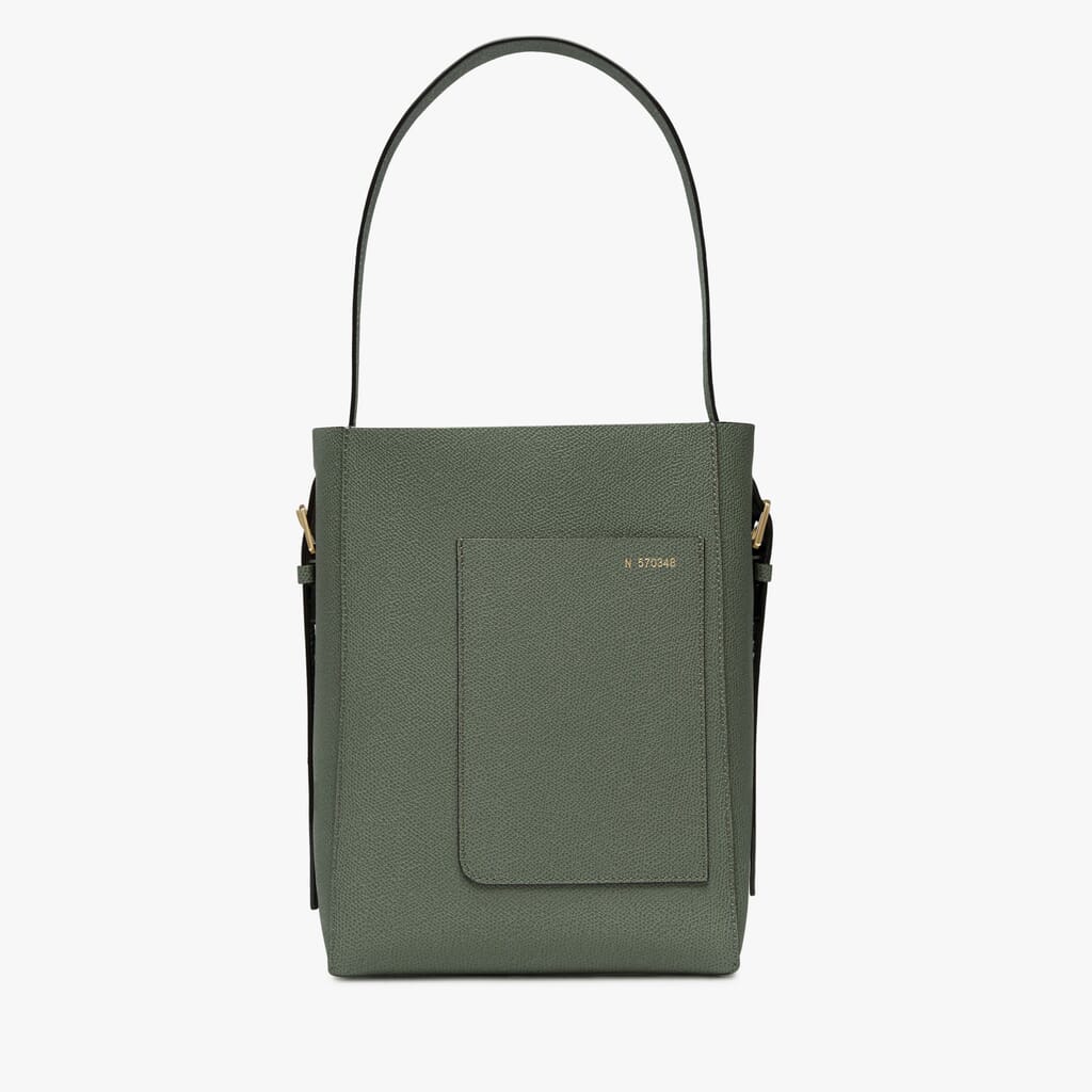 Soft Bucket Mini Bag - Musk Green - Vitello VS - Valextra - 1