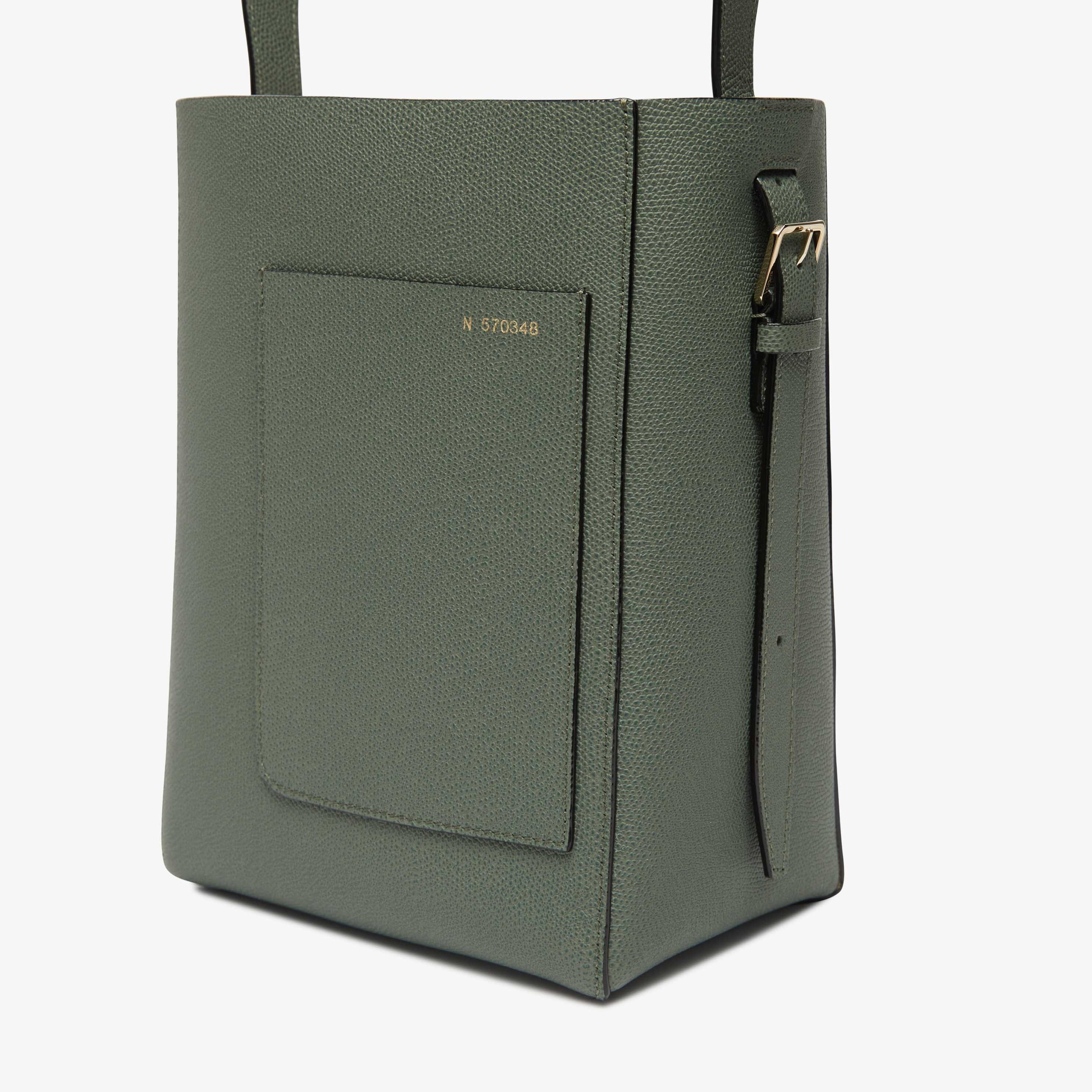 Soft Bucket Mini Bag - Musk Green - Vitello VS - Valextra - 3