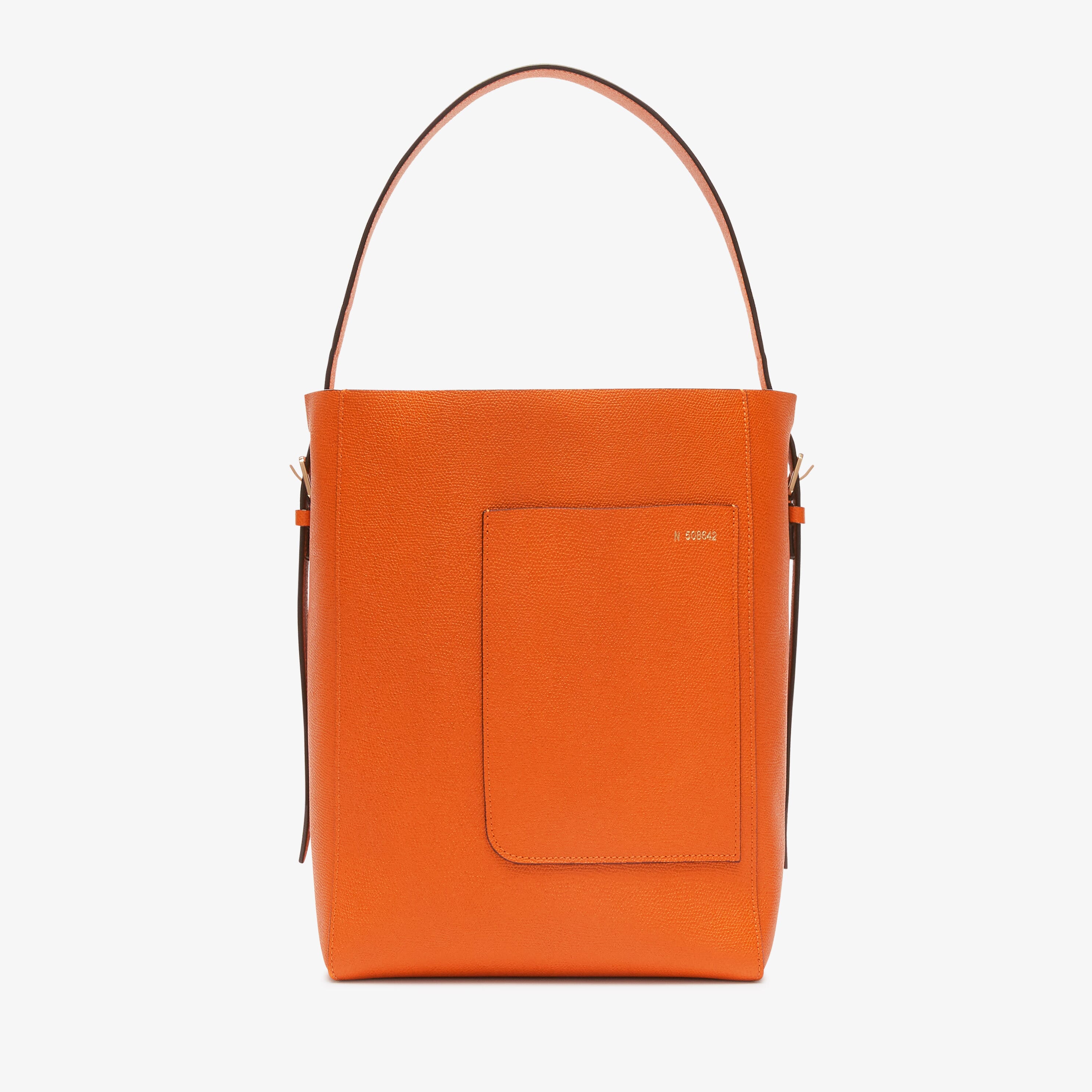 Soft Bucket Medium Bag - Orange - Vitello VS - Valextra - 1
