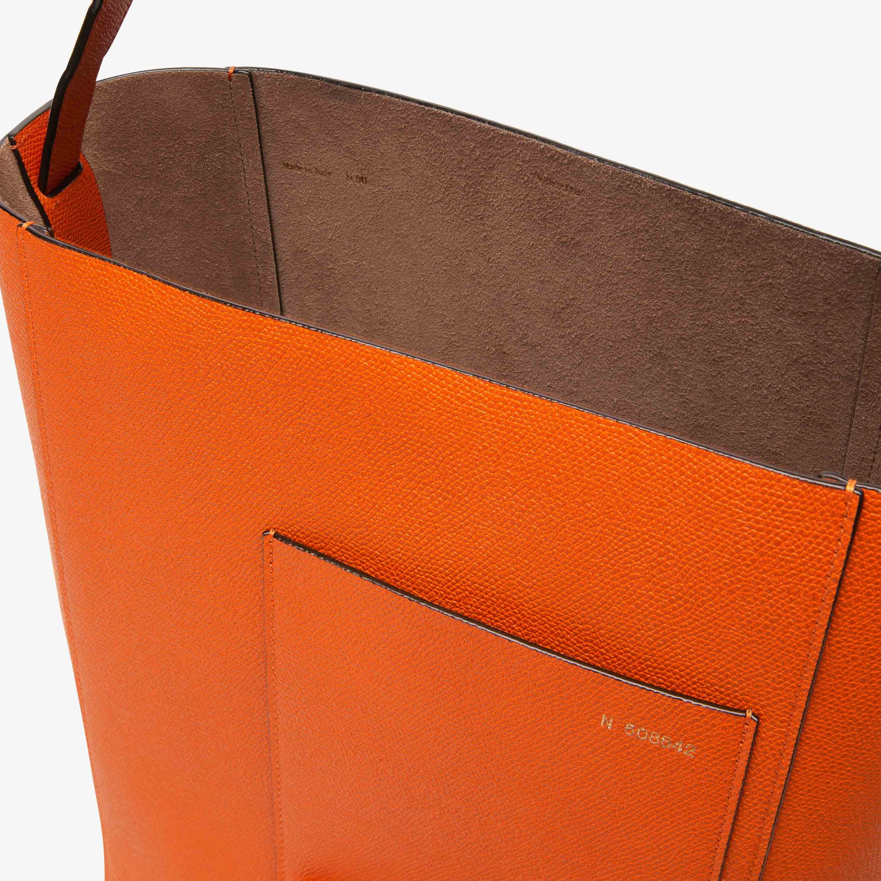 Soft Bucket Medium Bag - Orange - Vitello VS - Valextra - 4