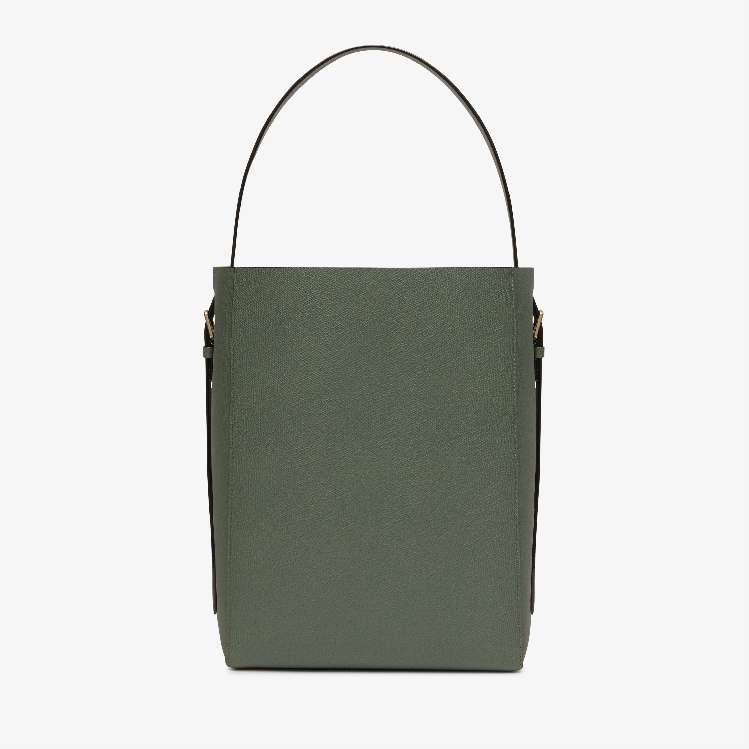 Women's Green Grained Leather Bucket Medium Bag | Valextra Soft