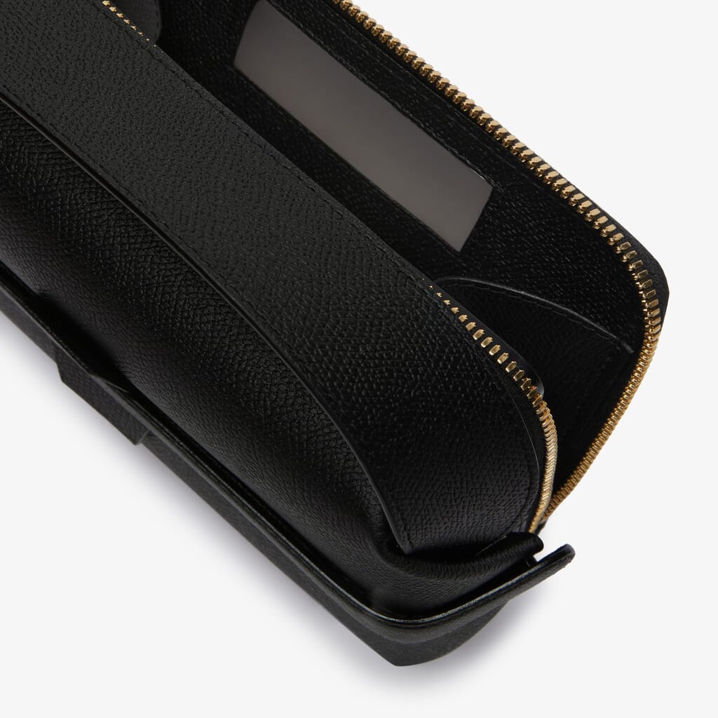 Tric Trac Top Handle Bag - Black - Vitello VS - Valextra - 4